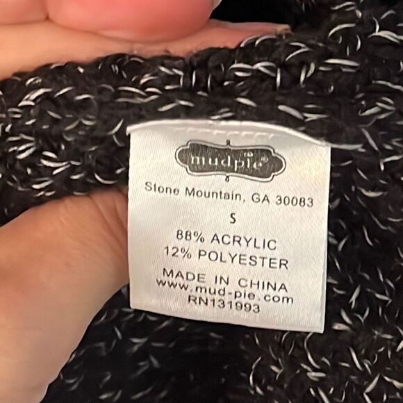 MUDPIE BECKHAM BLACK FRINGE SWEATER SMALL - Picture 5 of 5